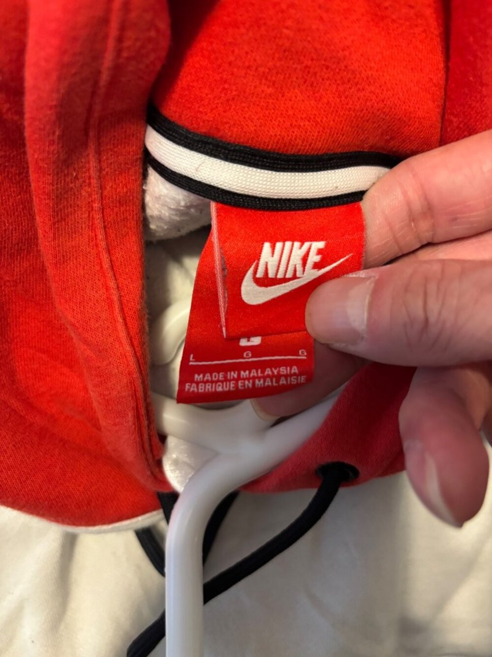 Nike Air 2018 Hoodie L Red White Black Colorblock Retro Y2K Streetwear - Picture 2 of 3